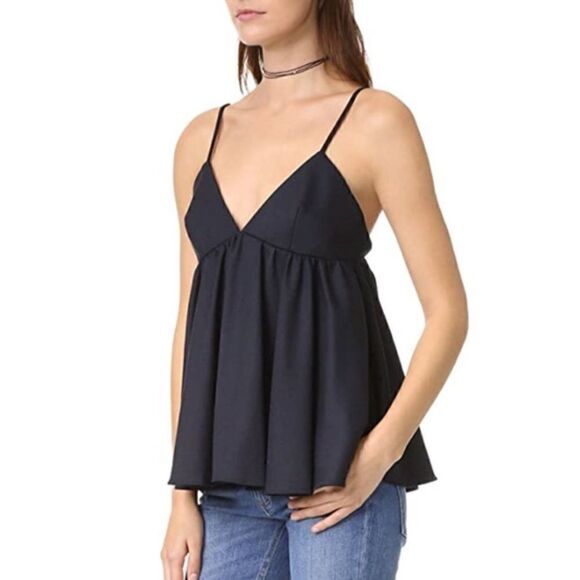 MILLY Women's Italian Wool Gabardine Rosette Top 2 - Picture 1 of 6